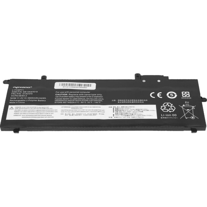 Battery L17C6P71 for Lenovo Thinkpad X280 A285 - 3900 mAh (44 Wh)
