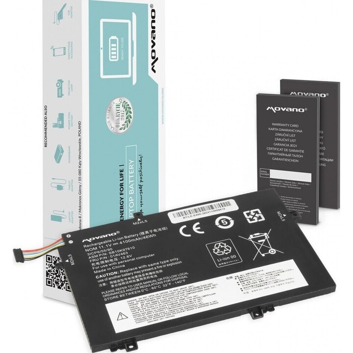Batterie 01AV463 SB10K97610 pour Lenovo L480 L490 L580 L590 L14 L15 - 4100 mAh (46 Wh)