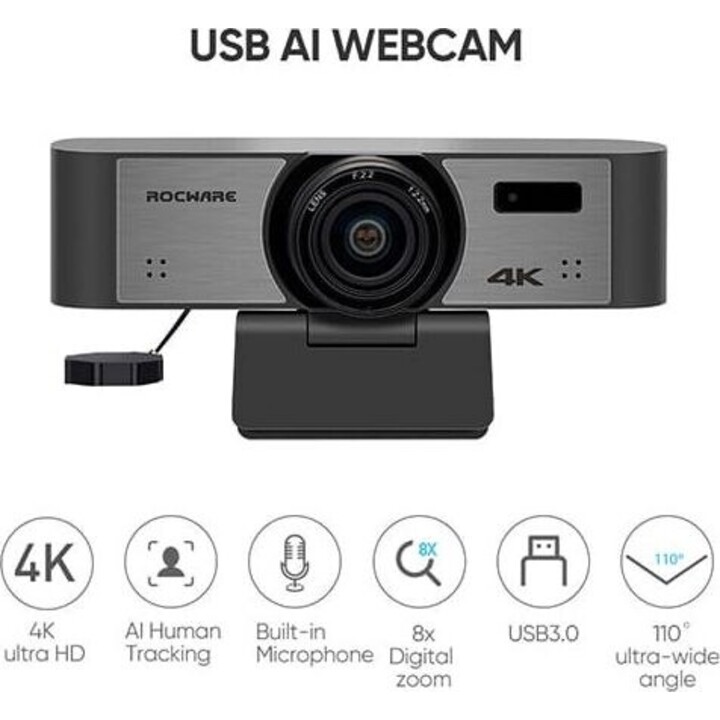Alio 4K110 4K-USB-Webcam mit KI, schwarz