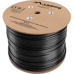 LAN-SFTP-Kabel Kat. 7, 305 m, Außenkabel, CU, FLUKE-geprüft, schwarz
