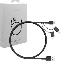 CB-BAL5 Cabo trançado 3 em 1 para carregamento rápido: micro USB | USB-C | Lightning | 1,2 m