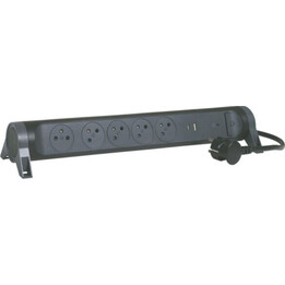 Cable de extensión 5x2PZ + USB A/C 1,5 m negro