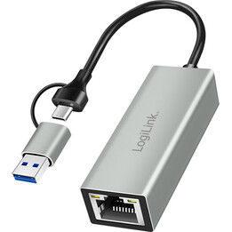 Adaptador USB-C para Gigabit Ethernet com USB 2 em 1