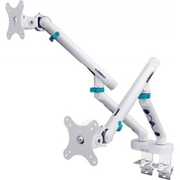 Dual Design Monitor Mount - 2x 35inch - 2x 10kg - Mechanical Spring - VESA 75x75 - 100x100 - White