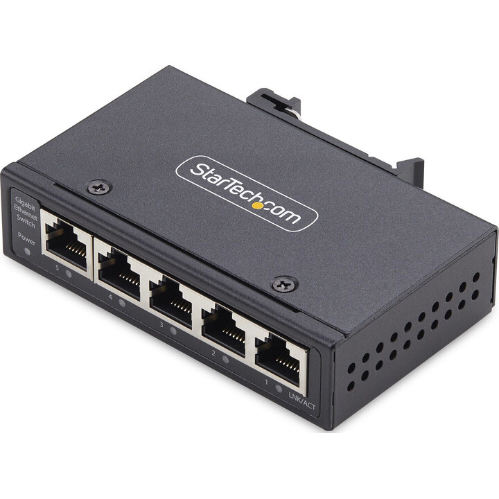 StarTech.com Switch Ethernet Industrial de 5 Puertos no Gestionado IP30 - 100/1000 - Montaje en Pared o Carril DIN