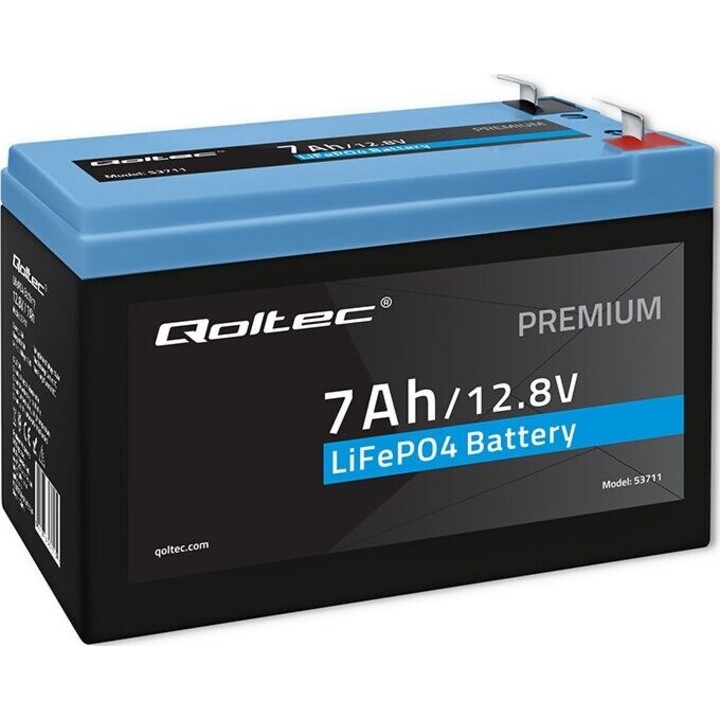 Batería LiFePO4 de 12,8 V, 7 Ah, 89,6 Wh, BMS