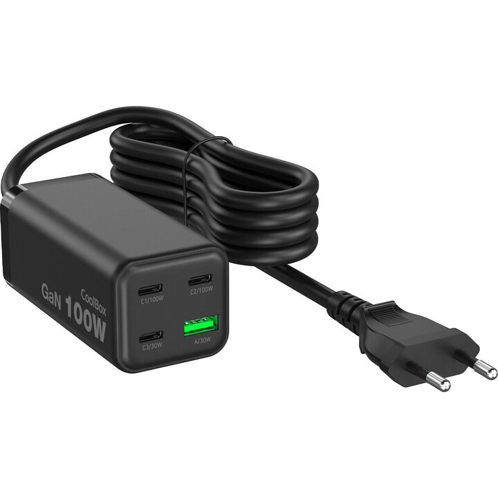 CoolBox Estación de Carga USB 100W GAN C+C+C+A Sobremesa