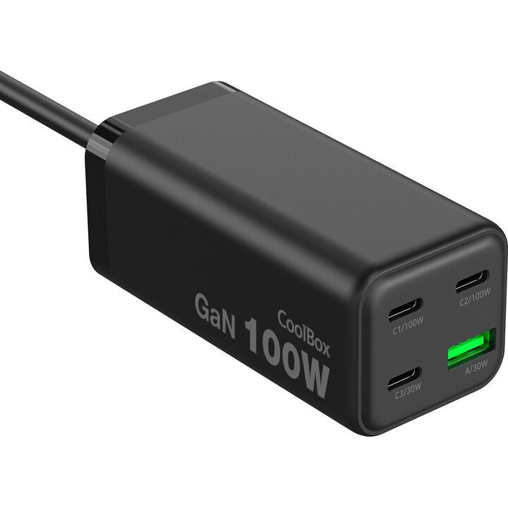 CoolBox Estación de Carga USB 100W GAN C+C+C+A Sobremesa