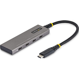 StarTech.com Hub USB-C de 4 Puertos - Ladrón Tipo C de 4 Puertos - PD de Carga de 100W - 10Gbps - 4x Puertos Tipo C - Aluminio R