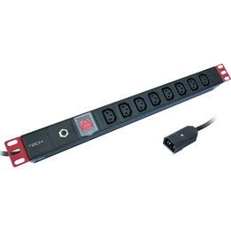 Techly PROFESSIONAL I-CASE STRIP-8C 19" Rack-PDU 1U 8 C13-Steckdosen schwarz