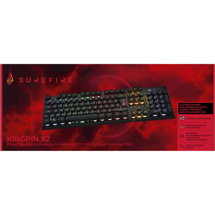 KingPin X2 Metal Gaming RGB Keyboard AZERTY French
