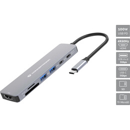 Conceptronic DONN28G Com fios USB 3.2 Gen 1 (3.1 Gen 1) Type-C Cinzento