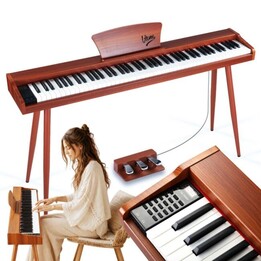 Pianoforte digitale V-TONE BL-130 a quattro gambe, marrone.