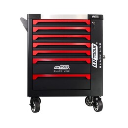 AWTOOLS 7-DRAWER WORKSHOP CART WITH SIDE CABINET IN BLACK
