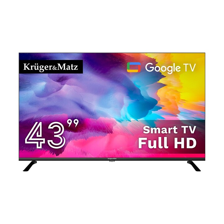 Telewizor Kruger&Matz 43" FHD Google TV,  DVB-T2/S2/T/C   H.265 HEVC
