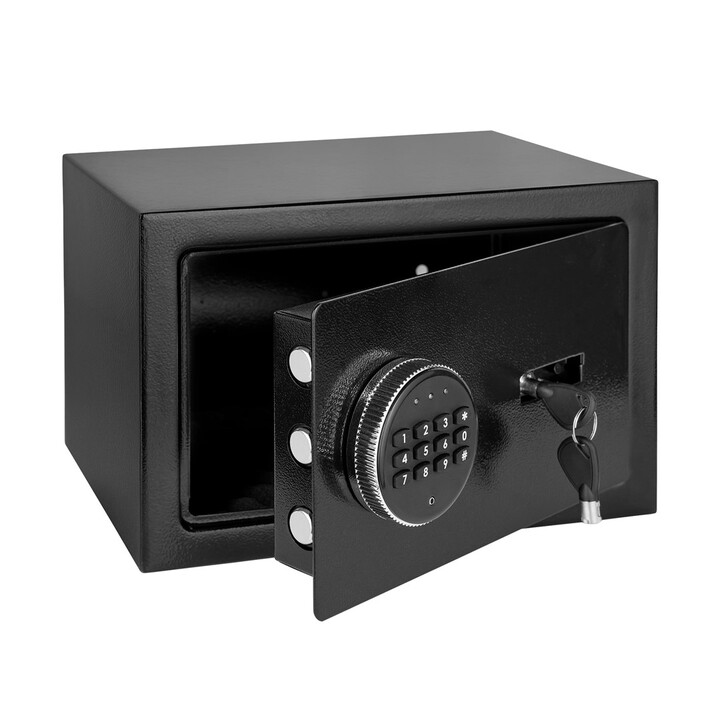 Cassaforte elettronica domestica Rebel RB-7002 con PIN e chiave: cassaforte per denaro e documenti.