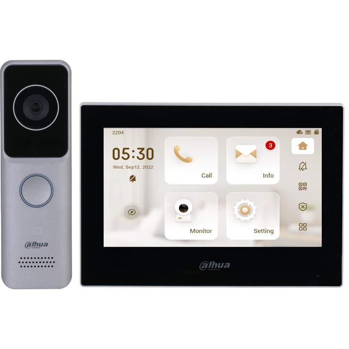 Dahua Technology KTW02 sistema de intercomunicación de vídeo 2 MP 17,8 cm (7") Gris claro