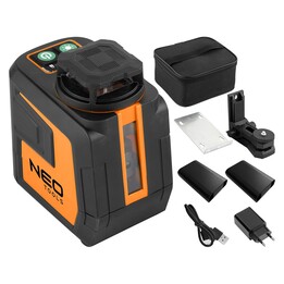 Laser piatto da 20 m, 5 linee, custodia verde + supporto magnetico.