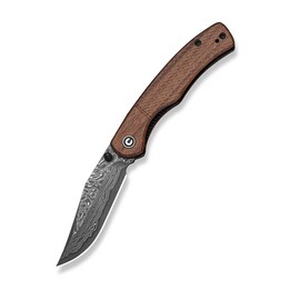 Faca de madeira Civivi Clingman Damascus Guibourtia