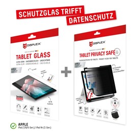 DISPLEX Tablet Tempered Glass & Tablet Privacy Safe Privacy Filter for Apple iPad (7th-9th Gen.) / iPad Air (3rd Gen.)