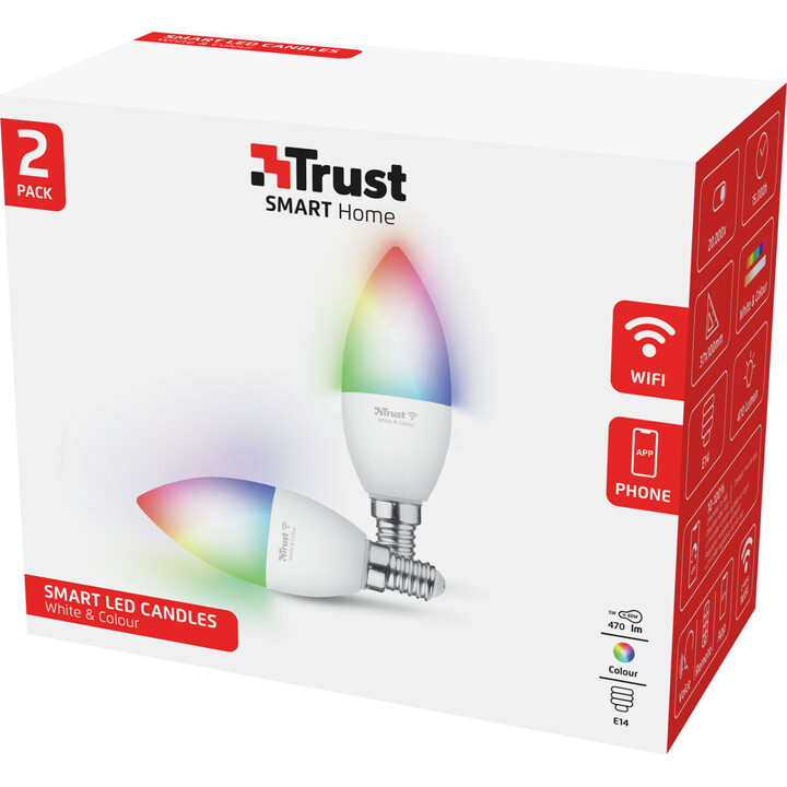 Smart Light Bulb|TRUST|Luminous flux 470 Lumen|Wi-Fi|Beam angle 180 degrees|71293