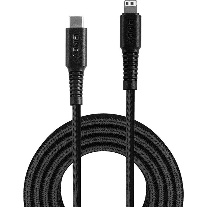 Cavo USB-C a Lightning rinforzato, nero, 3 m