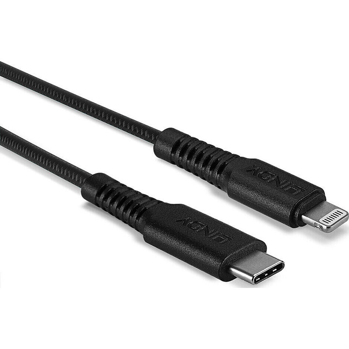 Cabo USB-C para Lightning reforçado, preto, 3 m
