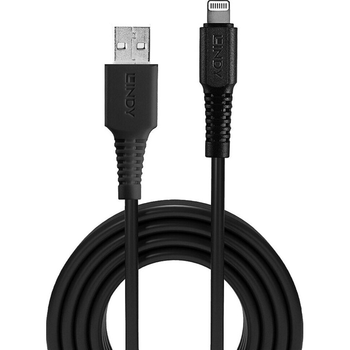 Cabo USB-A para Lightning, preto, 3 m