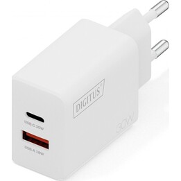 USB GaN Charger 30W - 1x USB-C - 1x USB-A - White