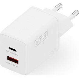 USB GaN Charger 30W - 1x USB-C - 1x USB-A - White