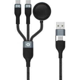 Câble Conceptronic USB-C mâle / 2x USB-C mâle + câble Apple Watch 1,5 m noir