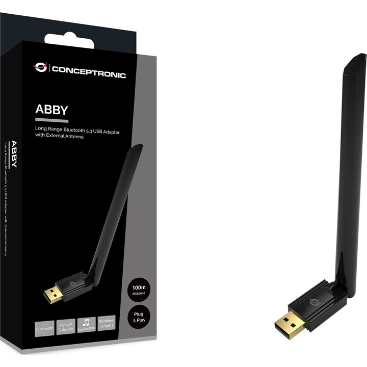 ABBY17B - Long Range Bluetooth 5.3 USB Adapter, External Antenna