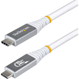 StarTech.com CC1M80GUSB4CABLEW cabo USB USB4 Gen 4x2 1 m USB C 80 Gbit/s 240 W Branco