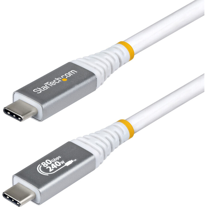 StarTech.com Câble USB4 de 1 m, 80 Gbps, Câble USB-C Certifié USB-IF, 240 W PD, 8K 120 Hz/4K 240 Hz DP2.1 DP80, Compatible Thund