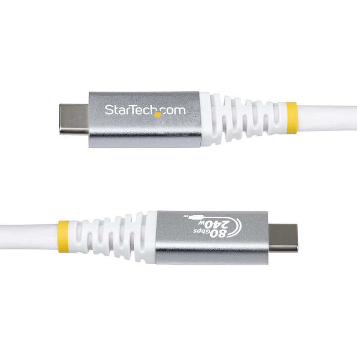 StarTech.com CC1M80GUSB4CABLEW cabo USB USB4 Gen 4x2 1 m USB C 80 Gbit/s 240 W Branco
