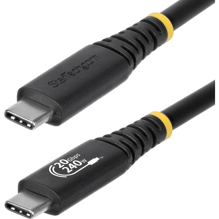 StarTech.com CC2M20GUSB4TP cabo USB USB4 Gen 2x2 2 m USB C 20 Gbit/s 240 W Preto