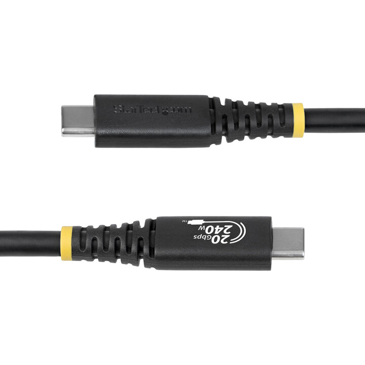 StarTech.com CC2M20GUSB4TP cabo USB USB4 Gen 2x2 2 m USB C 20 Gbit/s 240 W Preto
