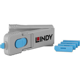 Lindy 40324 Bloqueur de port DisplayPort + clé, bleu