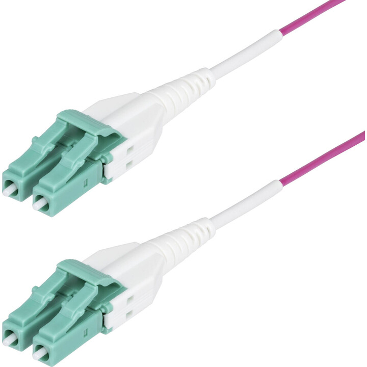 StarTech.com 10m (33ft) LC to LC (UPC) OM4 Multimode Fiber Optic Cable, Erika Violet, 50/125µm, 40G/100G, LOMMF/VCSEL, Uniboot F