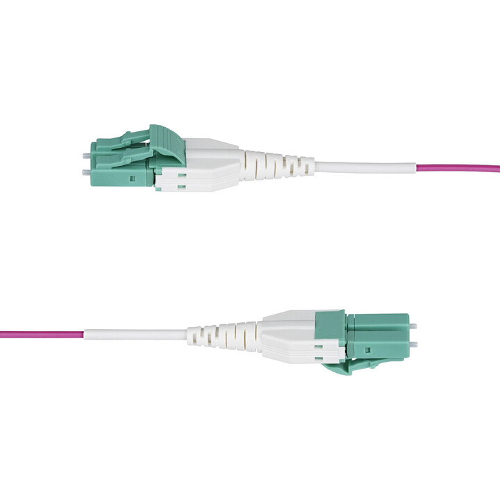 StarTech.com 10m (33ft) LC to LC (UPC) OM4 Multimode Fiber Optic Cable, Erika Violet, 50/125µm, 40G/100G, LOMMF/VCSEL, Uniboot F