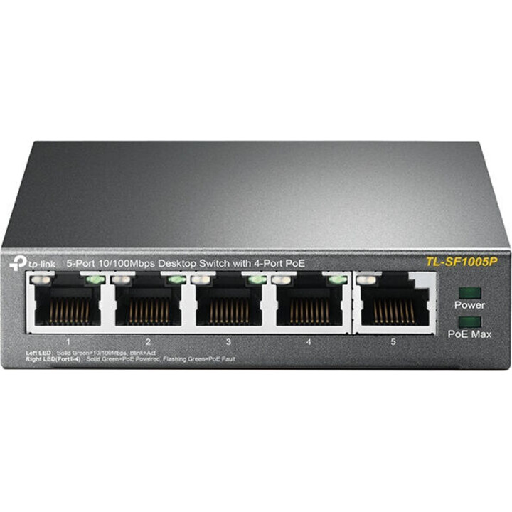 Switch da tavolo con 5 porte PoE 10/100 Mbps