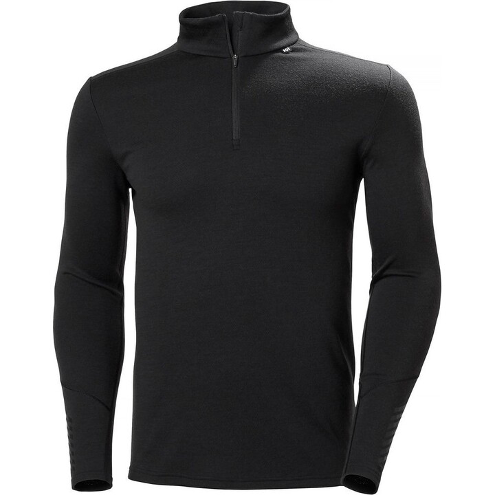 Sudadera con capucha y media cremallera térmica LIFA Merino de Helly Hansen - Negro. Talla: L