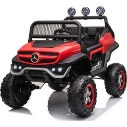 Vehículo eléctrico Mercedes Unimog S rojo