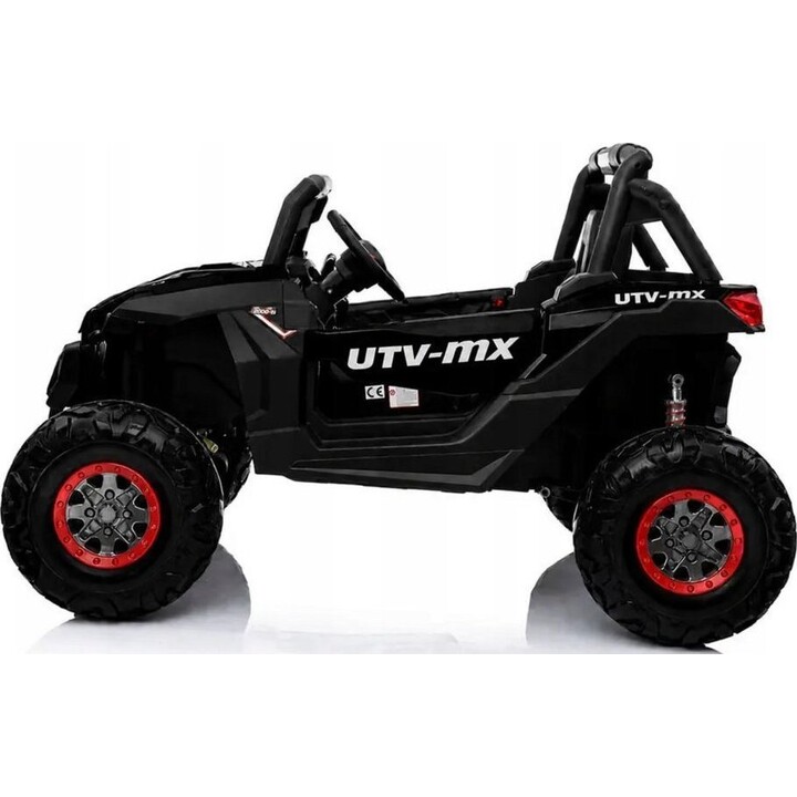 Coche eléctrico Jeep XMX603 4x4 con panel MP4, color negro.