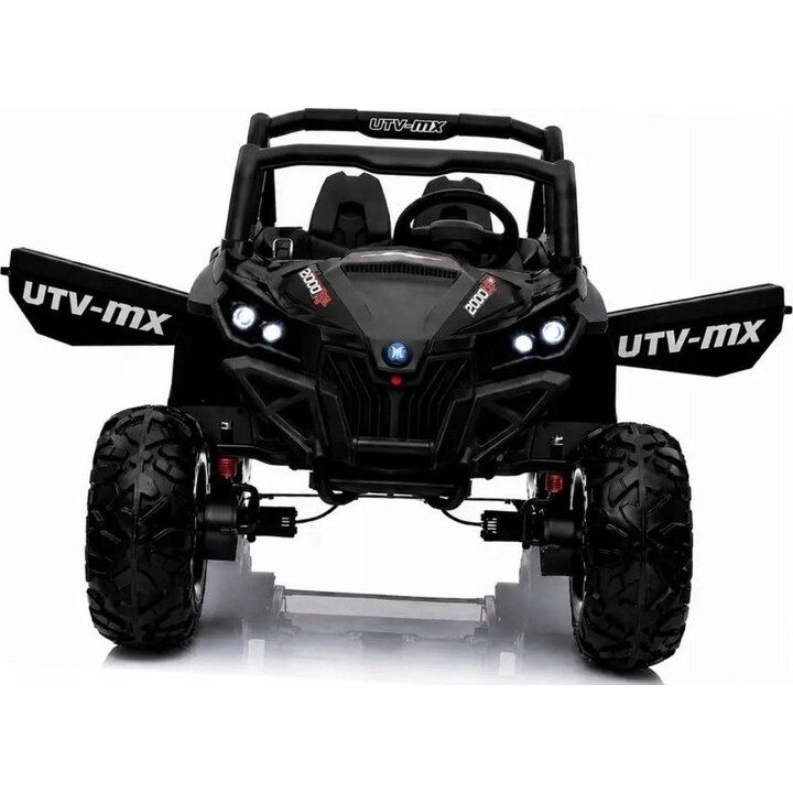 Coche eléctrico Jeep XMX603 4x4 con panel MP4, color negro.