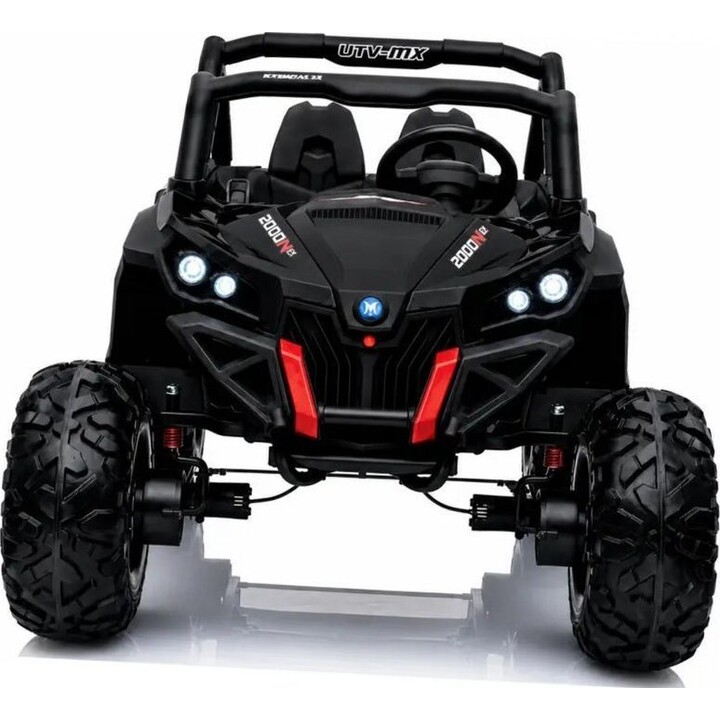 Coche eléctrico Jeep XMX603 4x4 con panel MP4, color negro.