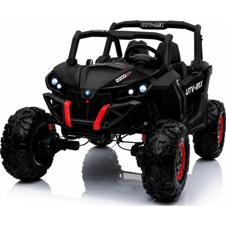 Coche eléctrico Jeep XMX603 4x4 con panel MP4, color negro.