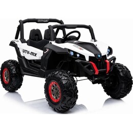 Carro elétrico XMX603 4x4 com painel MP4, cor branca.