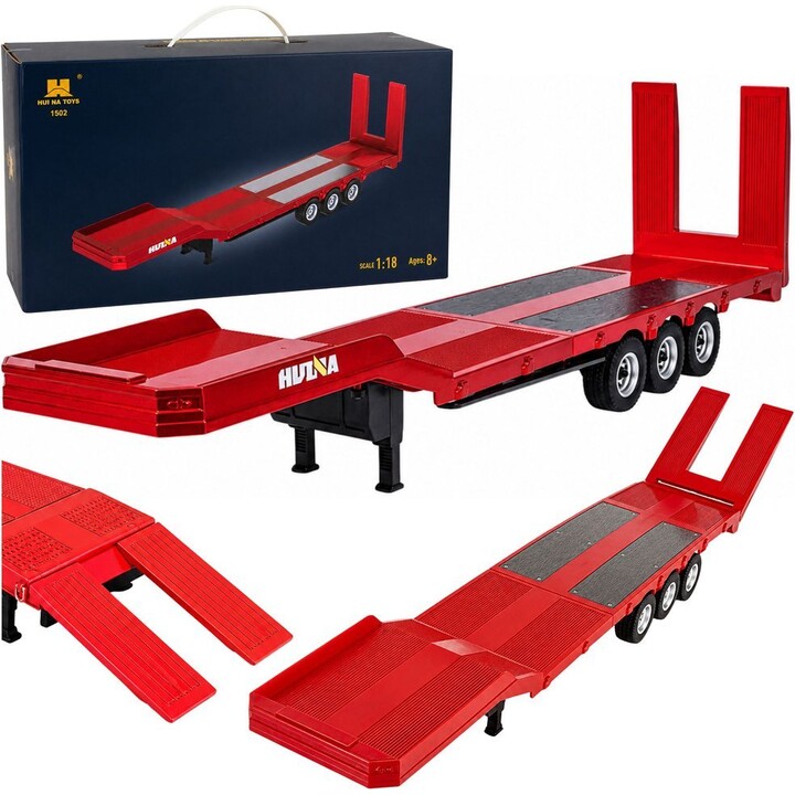 Reboque de plataforma baixa para Scania 770S Huina Red, escala 1:18