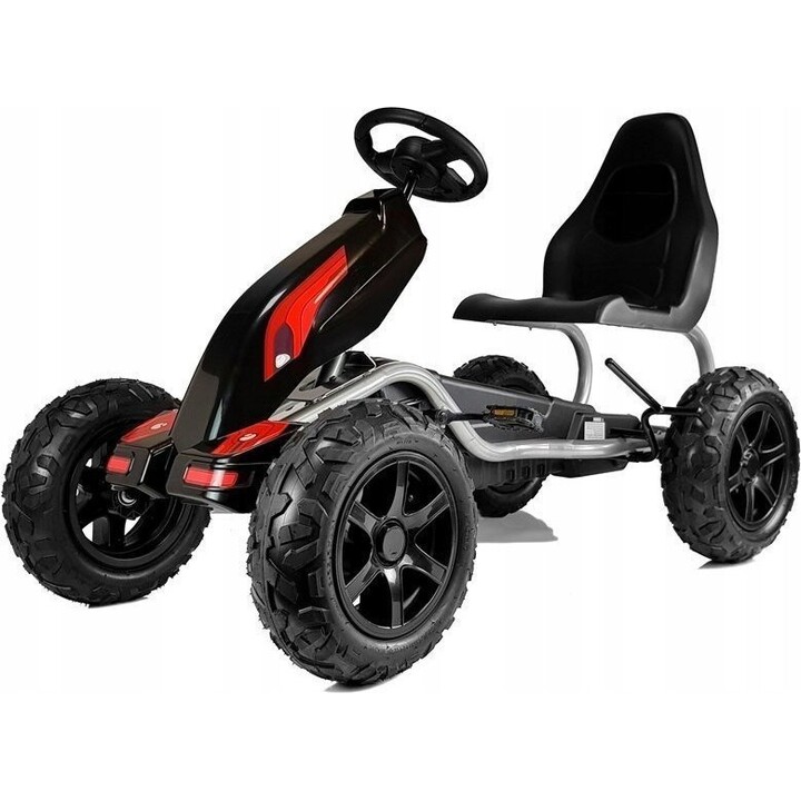 Kart à pédales B012 équipé de pneus noirs